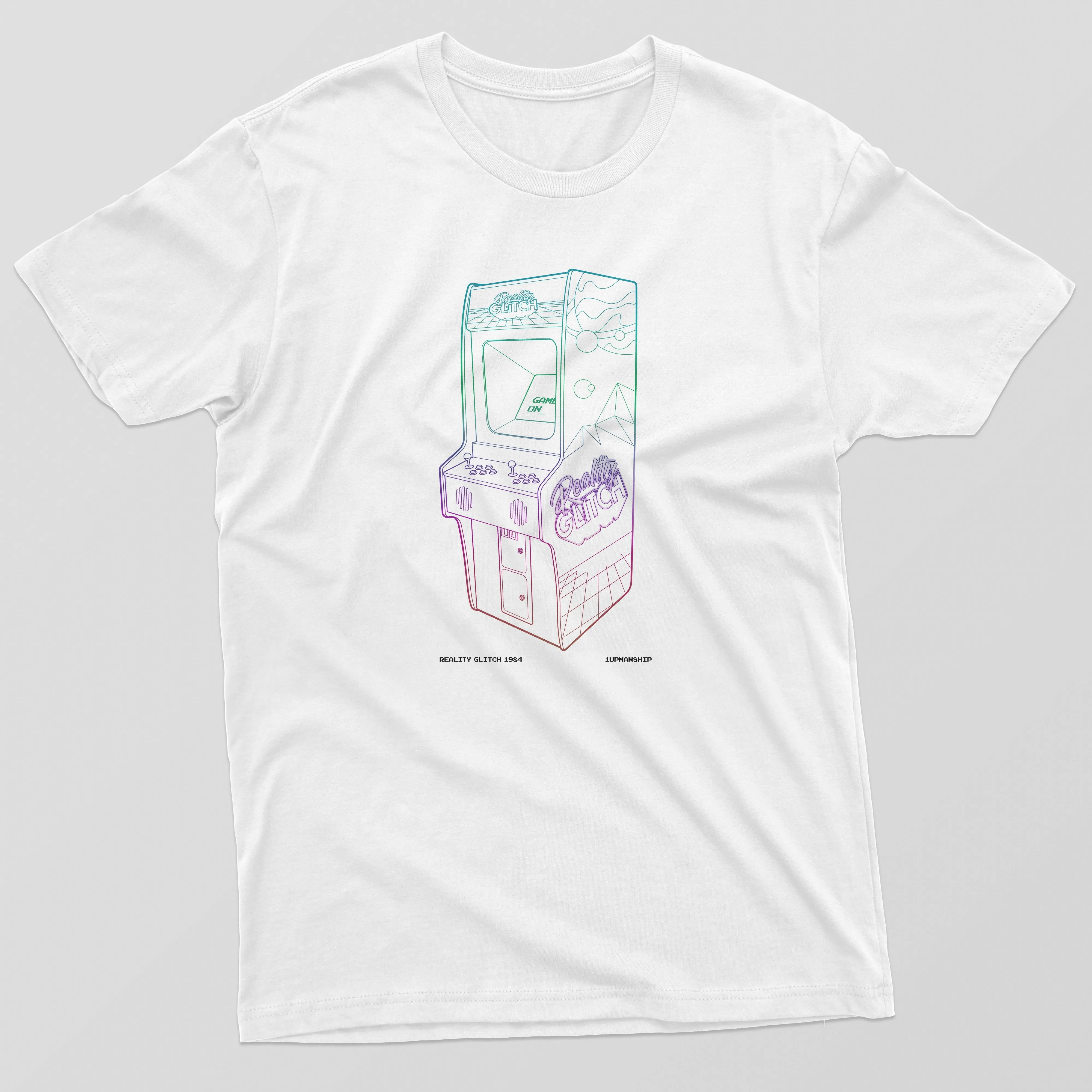 1 UP Neon Retro Arcade Mens T-Shirt