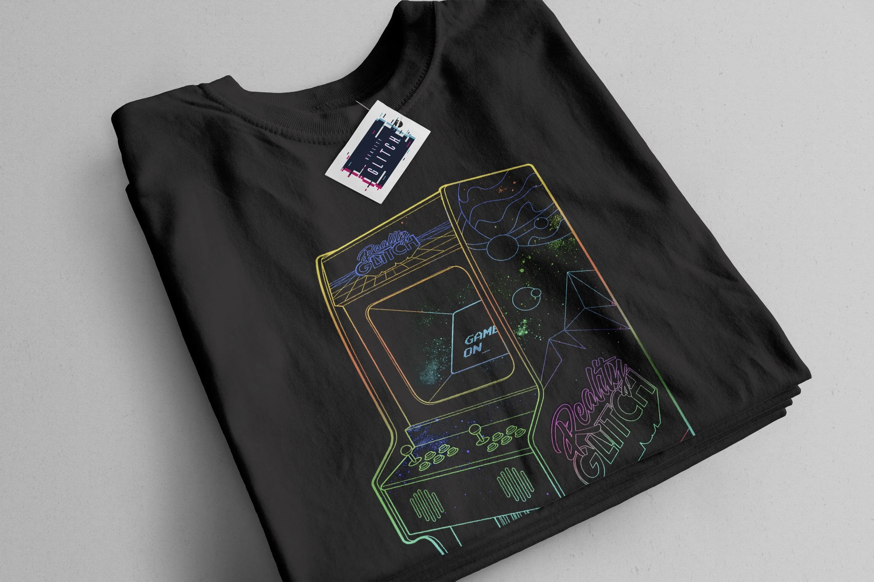 1 UP Neon Retro Arcade Mens T-Shirt