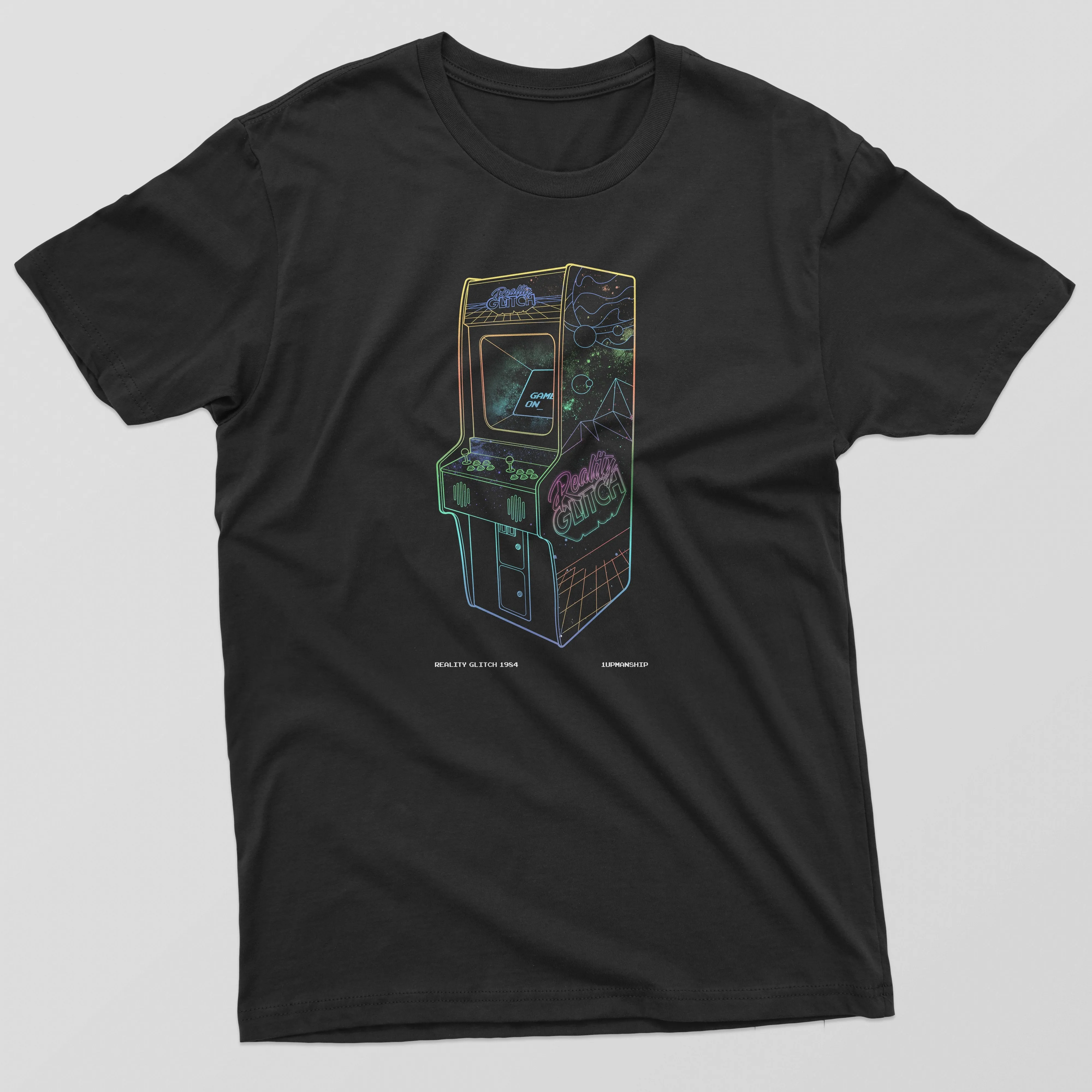 1 UP Neon Retro Arcade Mens T-Shirt
