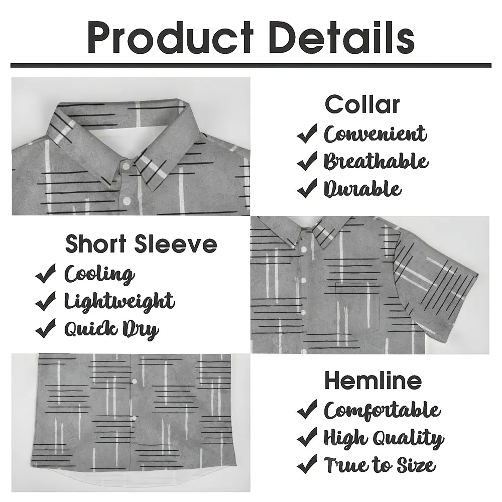 50's Retro Geometric Line Print Casual Vacation Shirt 2406000044