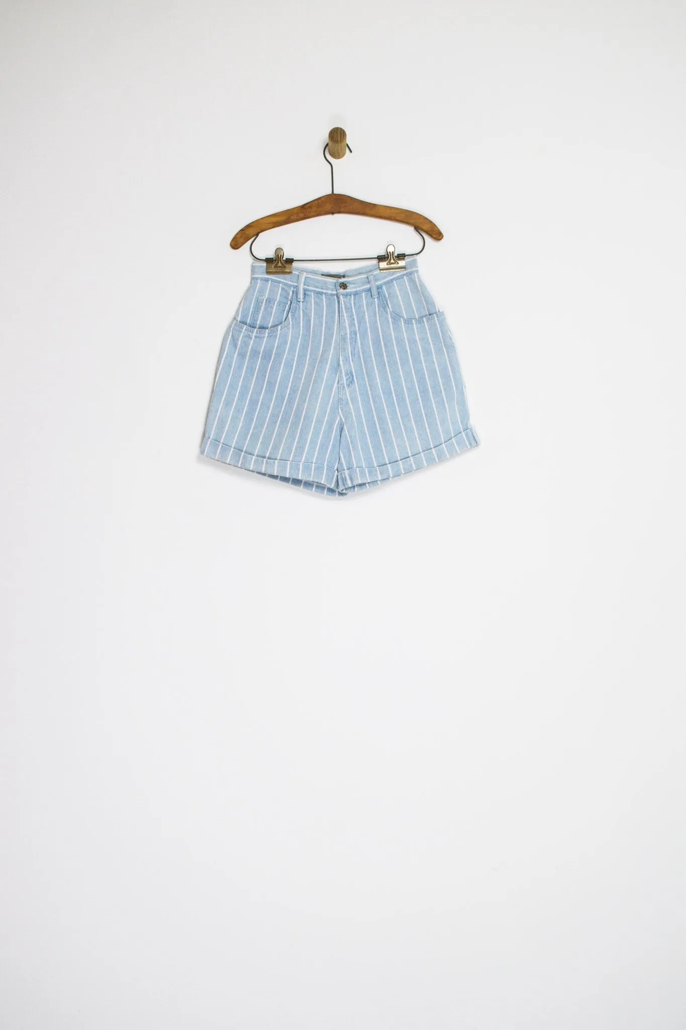 80’s STRIPED DENIM SHORTS / 26