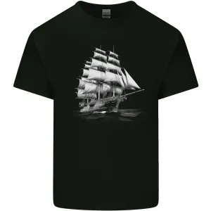 A Classic Sailing Ship Sailor Captain Navy Mens Light Cotton T-Shirt