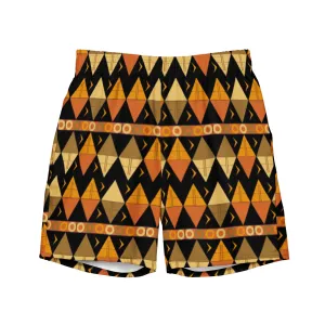 African Tribal Print Men's Swim Trunks - Earthy