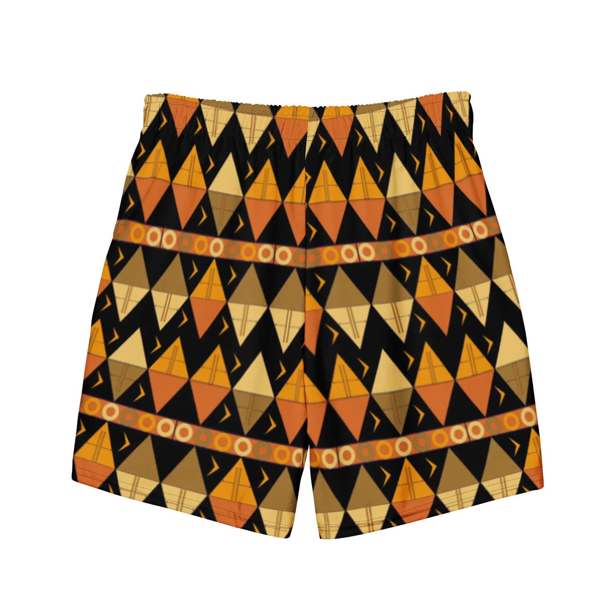 African Tribal Print Men's Swim Trunks - Earthy