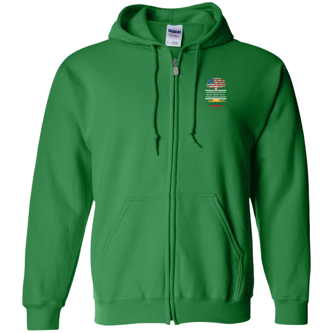 American Grown Lithuanian Roots - Men/Women Unisex Comfort Full-Zip Hoodie