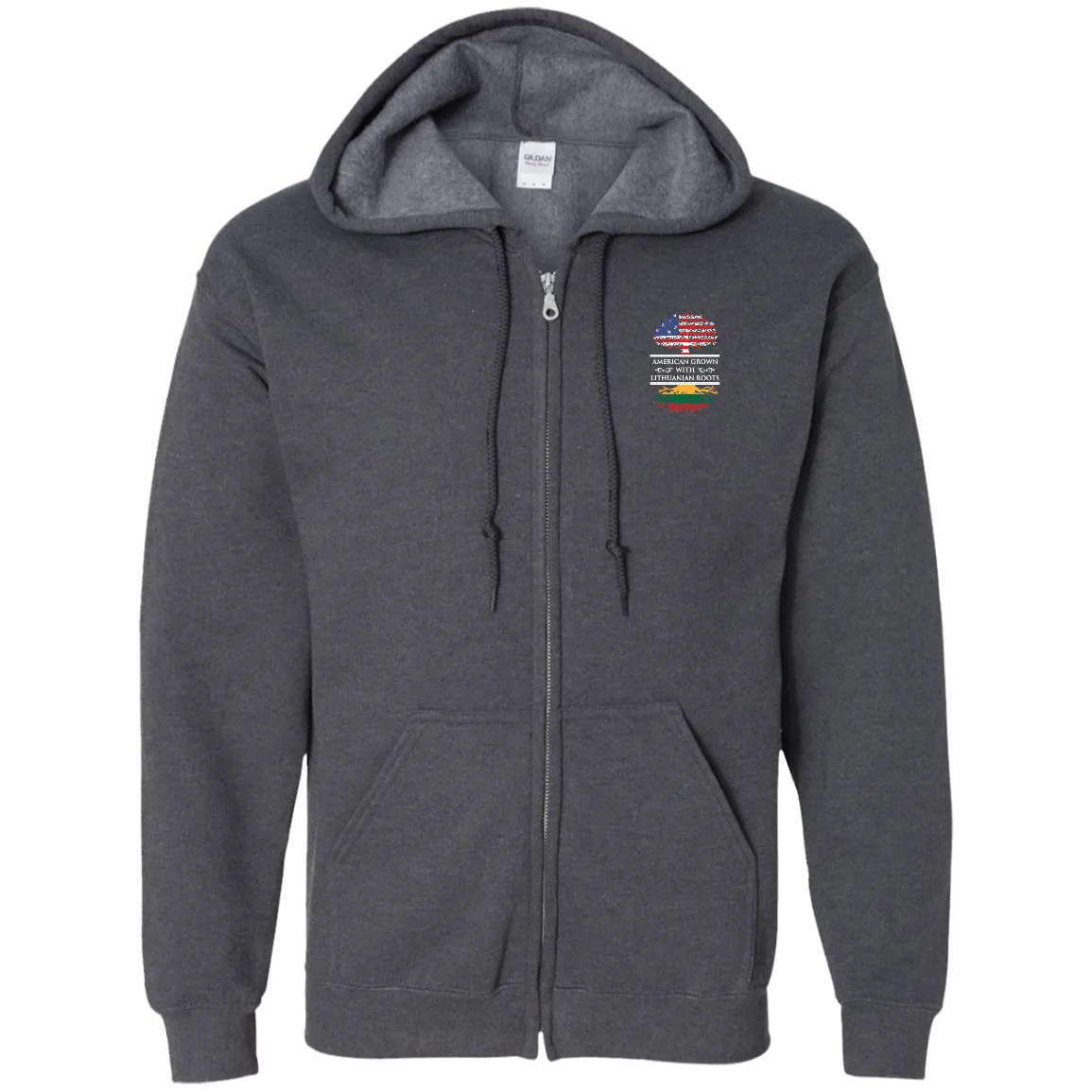 American Grown Lithuanian Roots - Men/Women Unisex Comfort Full-Zip Hoodie
