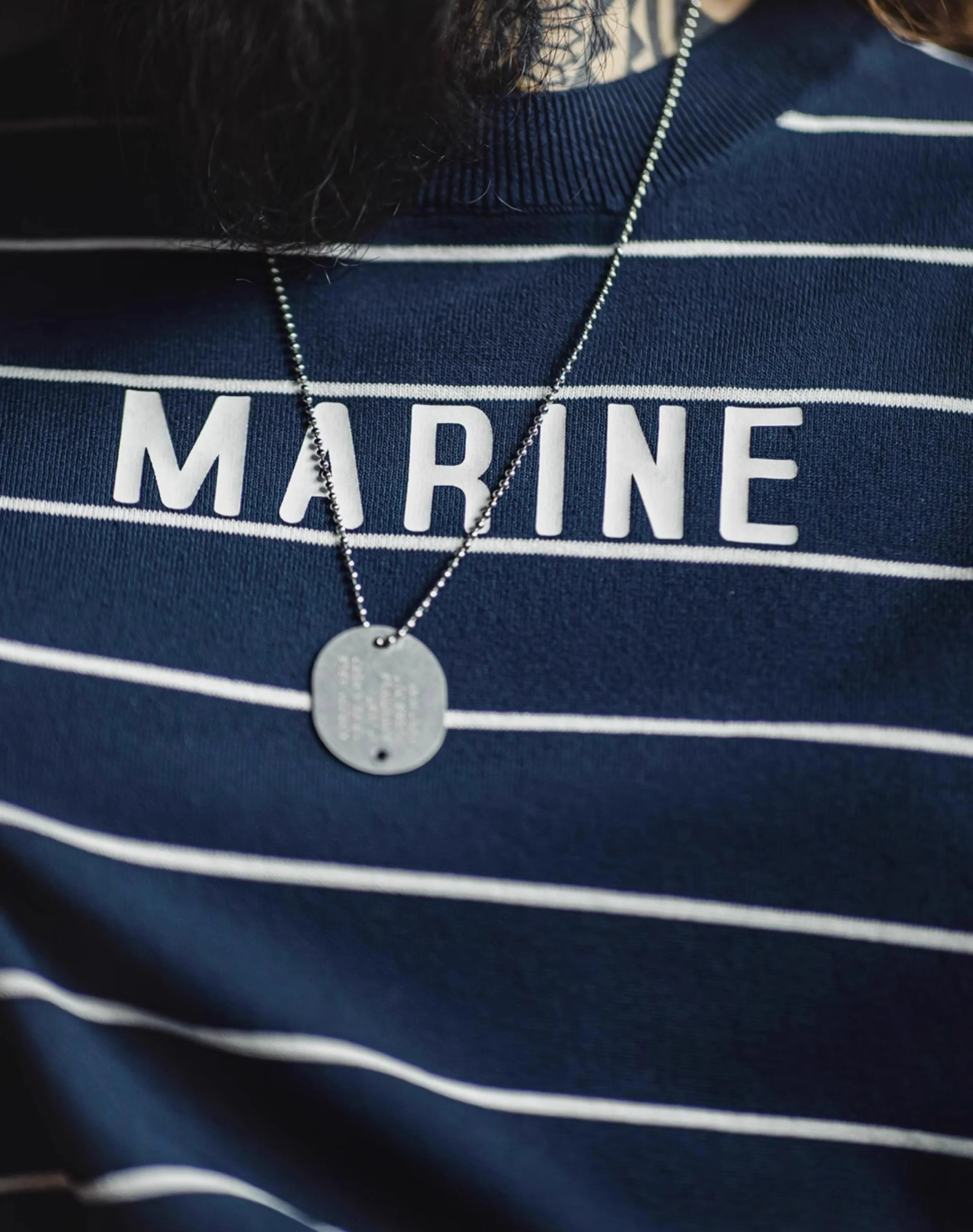 American Retro Contrast Letter Print Half-Sleeved Sailor Men's T-Shirt
