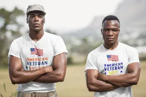 American Veteran Navy T-Shirt – Honor, Courage, Commitment