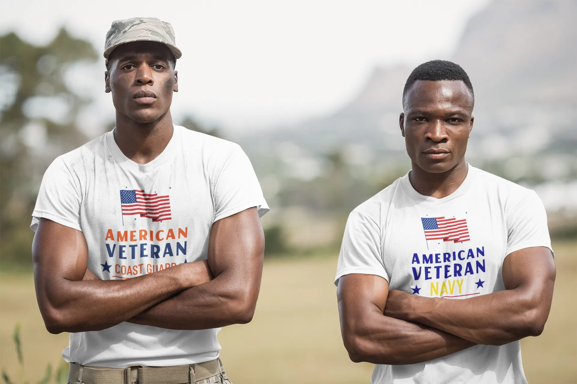 American Veteran Navy T-Shirt – Honor, Courage, Commitment