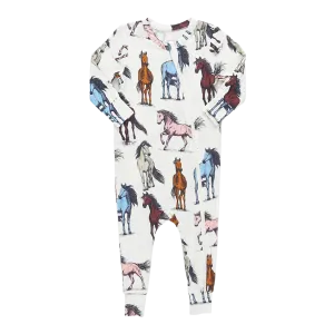 Baby Bamboo Romper Onesie - Multi Horses