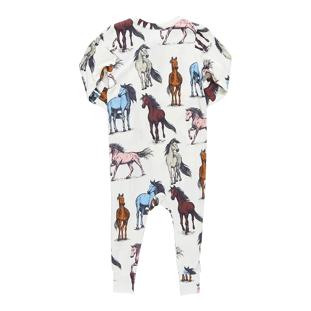 Baby Bamboo Romper Onesie - Multi Horses