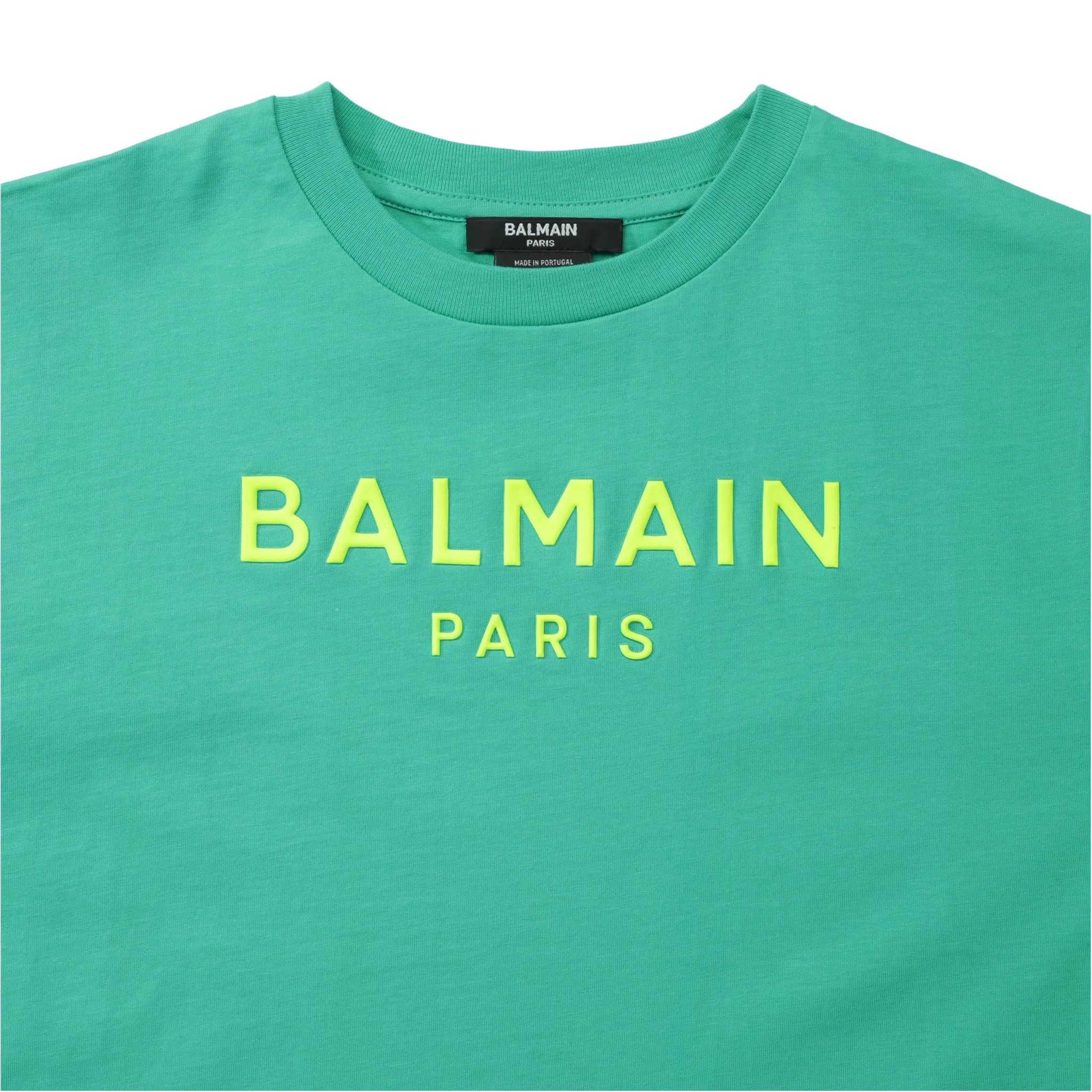 Balmain Kids Raised Neon Logo T-Shirt