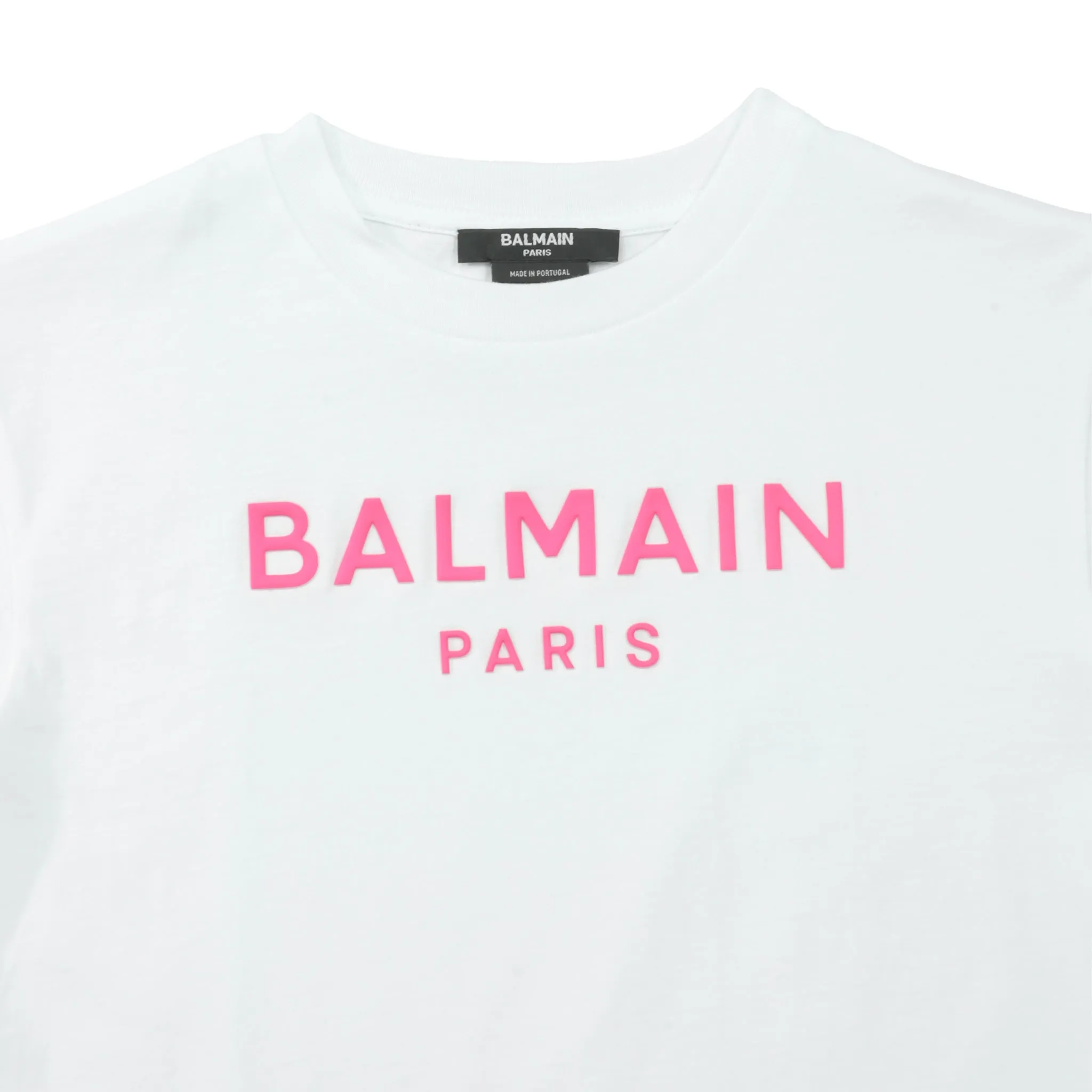 Balmain Kids Raised Neon Logo T-Shirt
