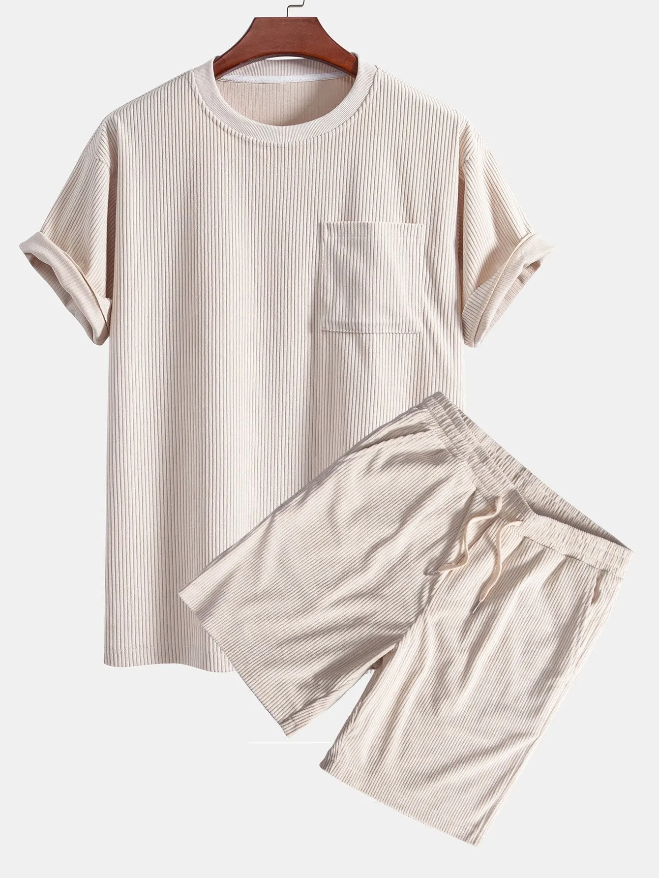 Baltasar® | Corduroy Oversize T-Shirt With Pocket & Shorts