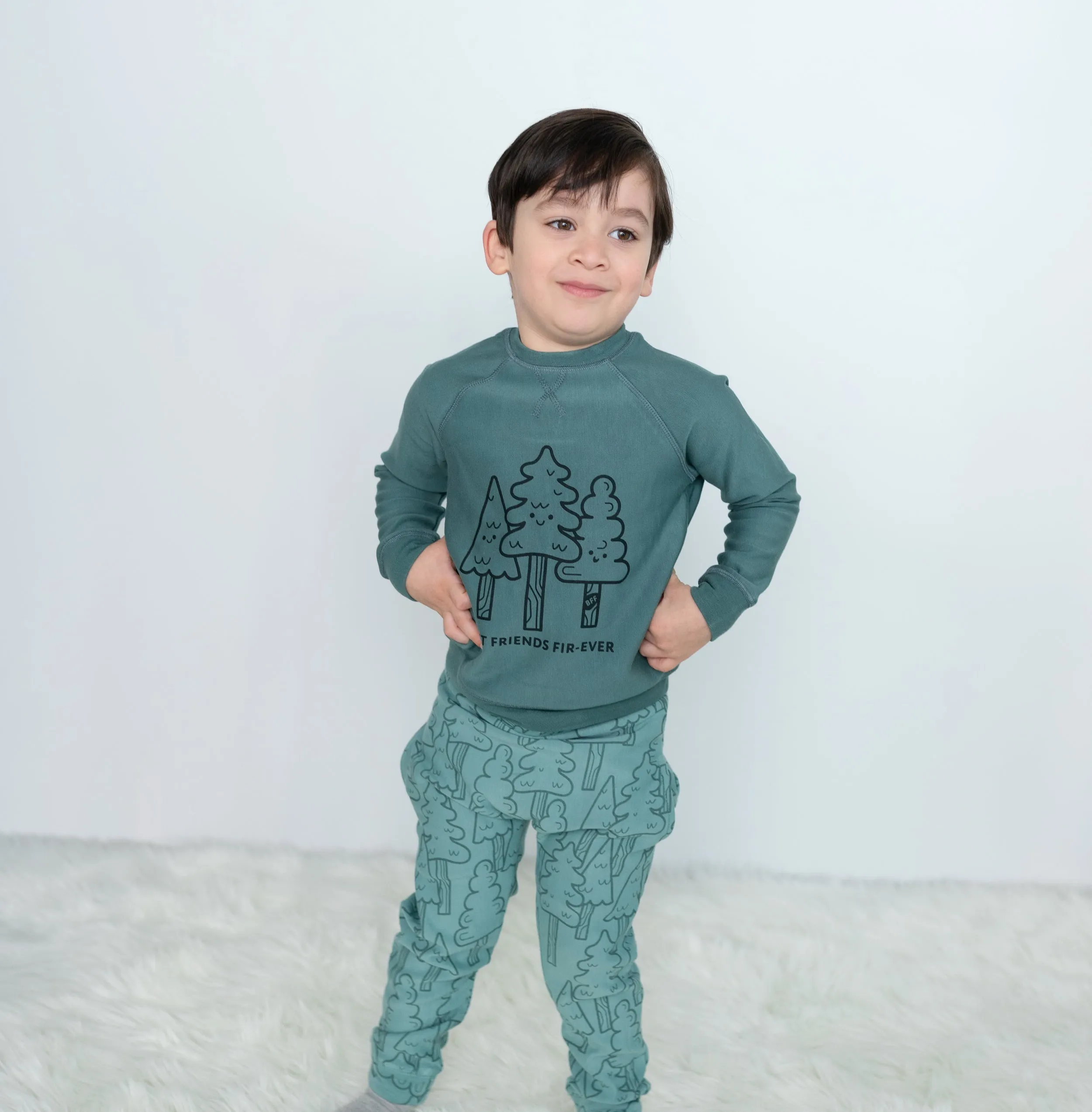 Bamboo Fleece Harem Pants (Forest Print)