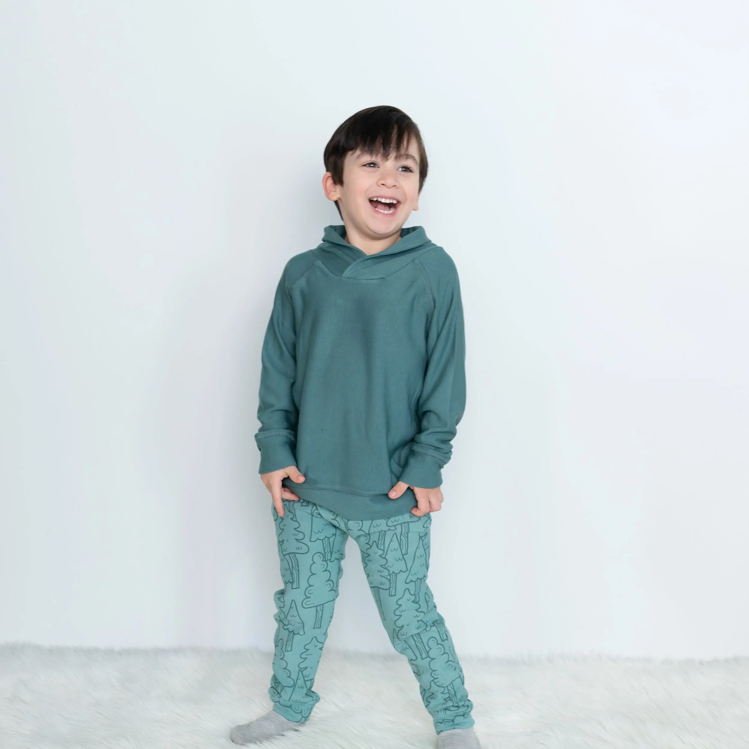 Bamboo Fleece Harem Pants (Forest Print)