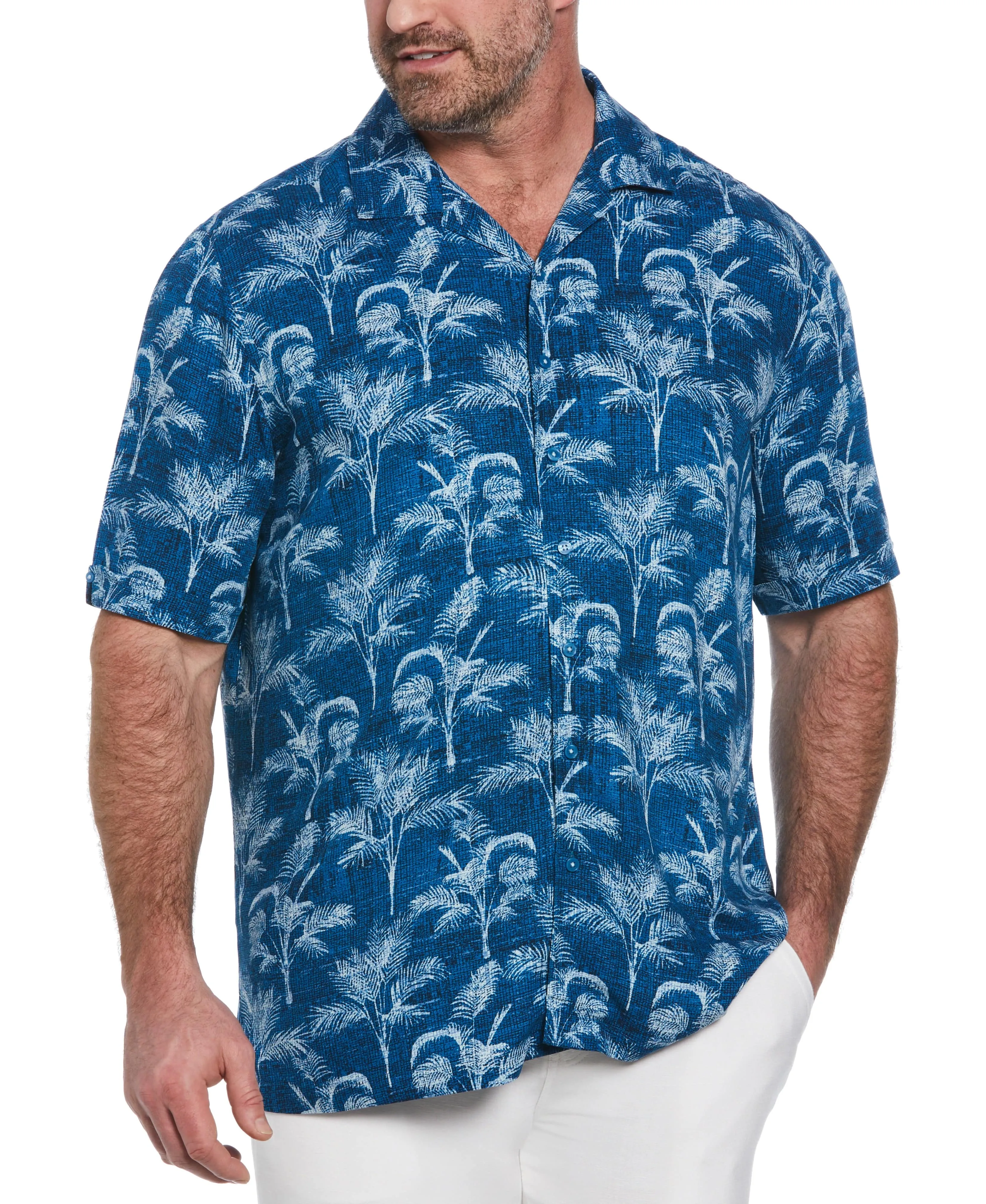 Big & Tall Palm Tree Print Shirt
