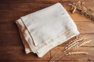 Blanket: Organic eco-cotton, Natural trim , full/queen - BL23