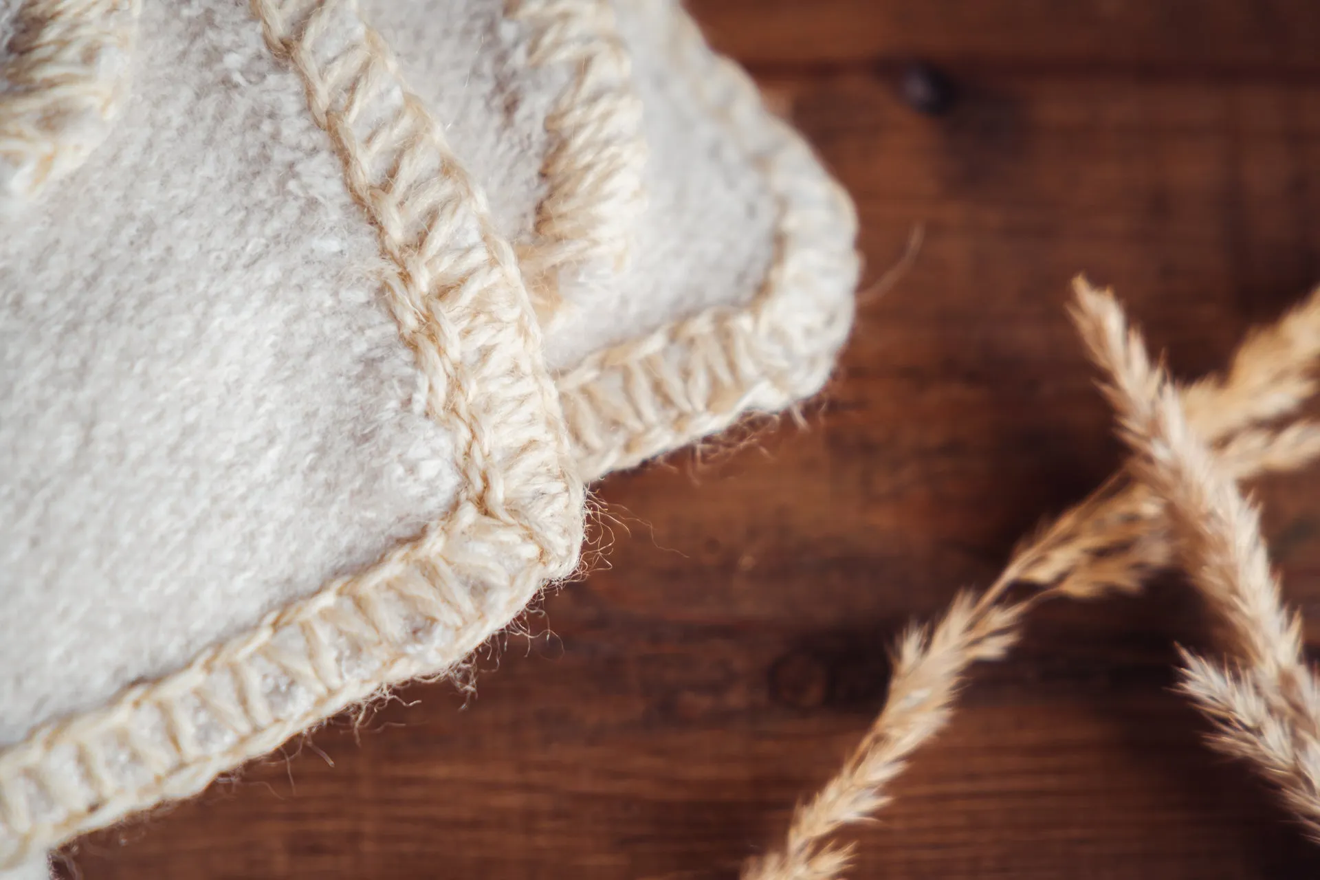 Blanket: Organic eco-cotton, Natural trim , full/queen - BL23