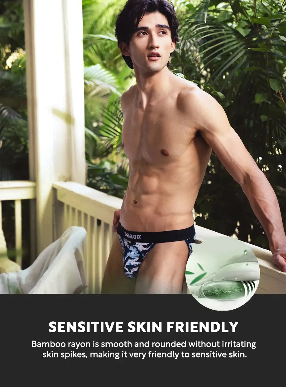 Blossom Printed Bulge Enhancing Low Rise Bamboo Rayon Bikinis 3 Pack
