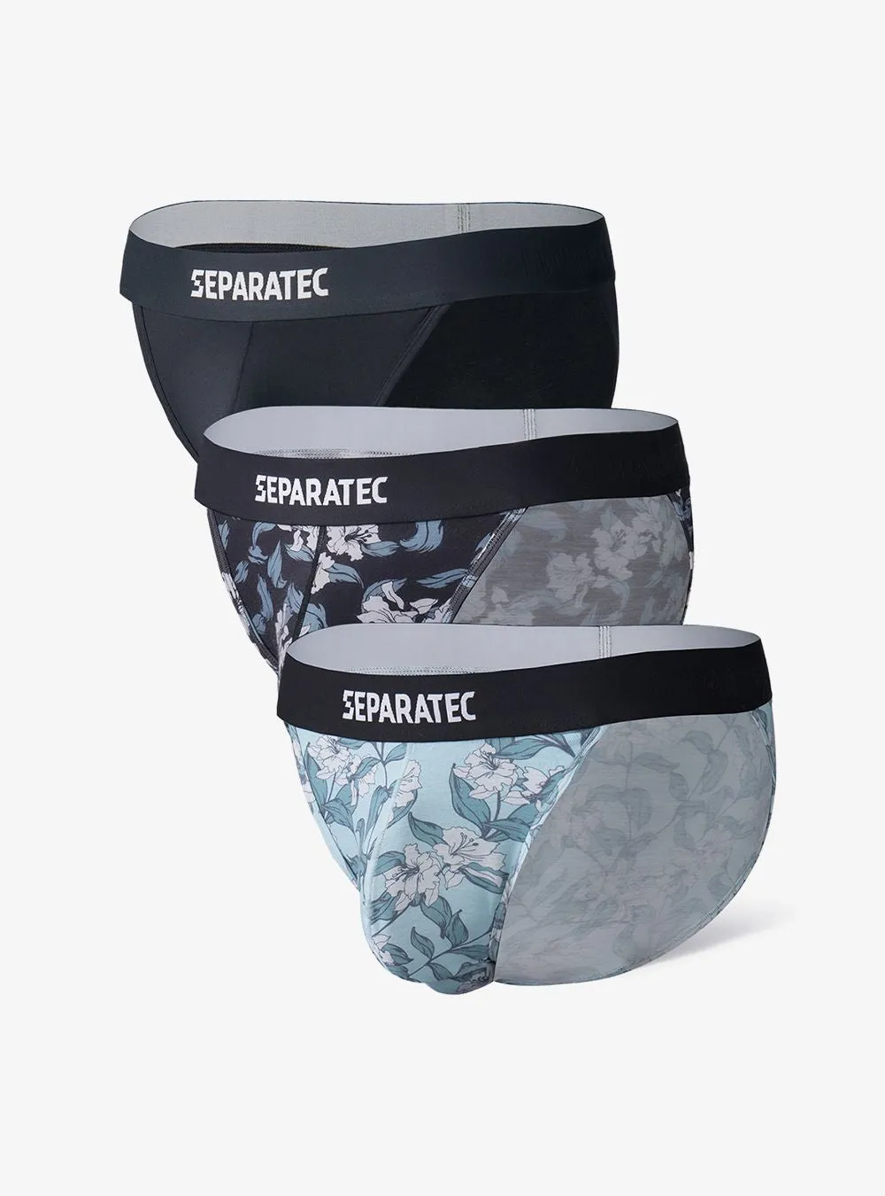 Blossom Printed Bulge Enhancing Low Rise Bamboo Rayon Bikinis 3 Pack