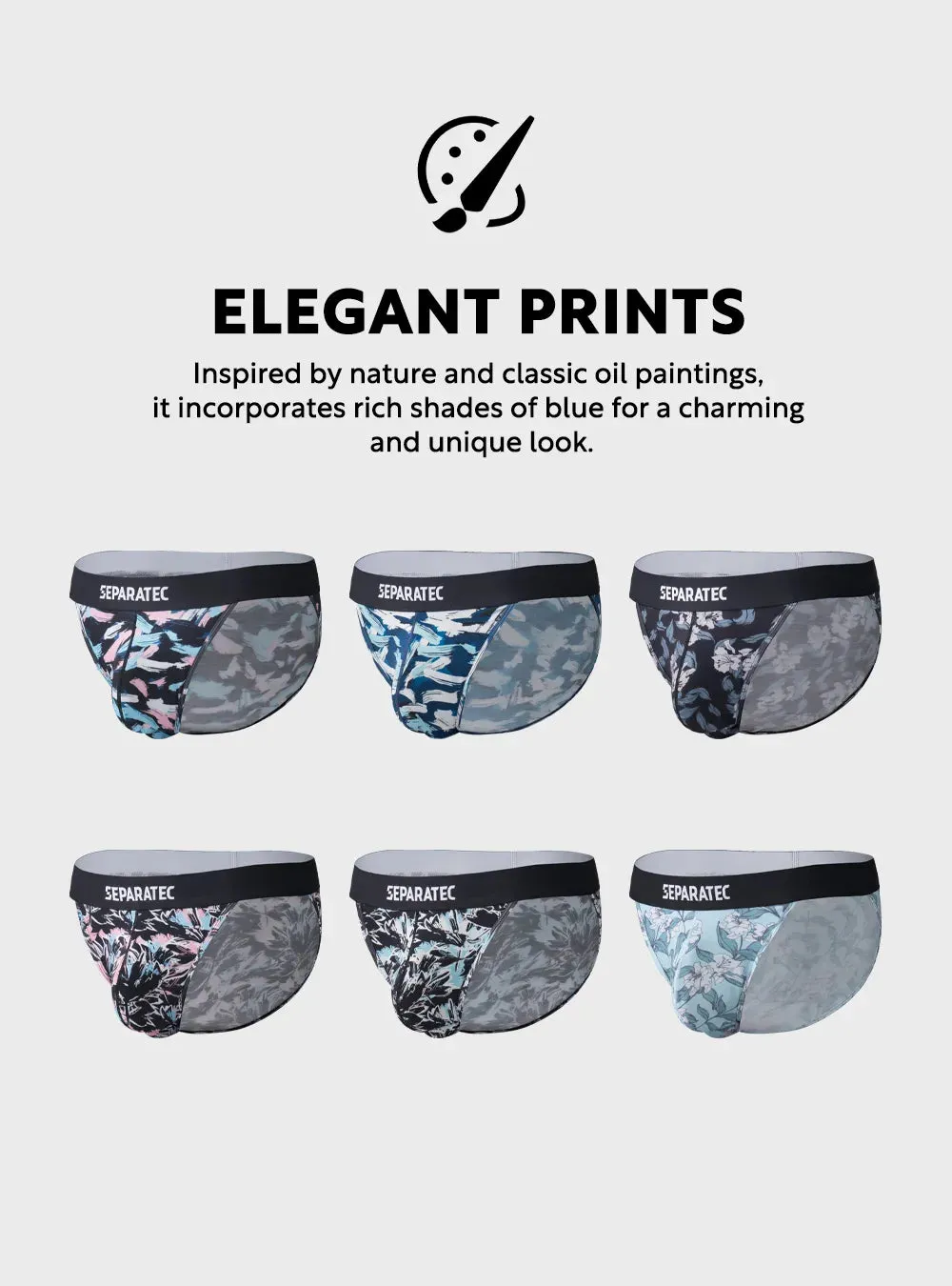 Blossom Printed Bulge Enhancing Low Rise Bamboo Rayon Bikinis 3 Pack