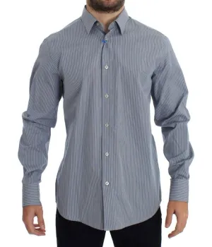 Blue White Striped Cotton Shirt