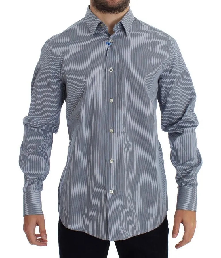 Blue White Striped Cotton Shirt