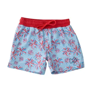 Boys Boogie Board Swim Trunk in Fireworks Print