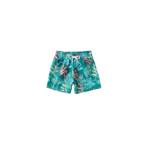 Boys Tropical Print Swim Trunks