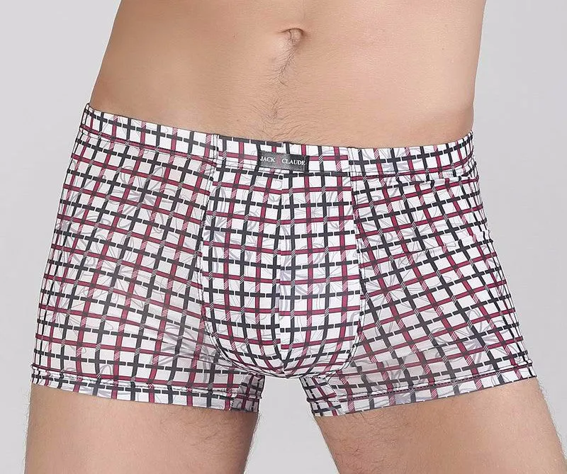 Breathable Men Underwear Boxers Shorts U Convex Male Pants Ice Silk Printing Man Underpants