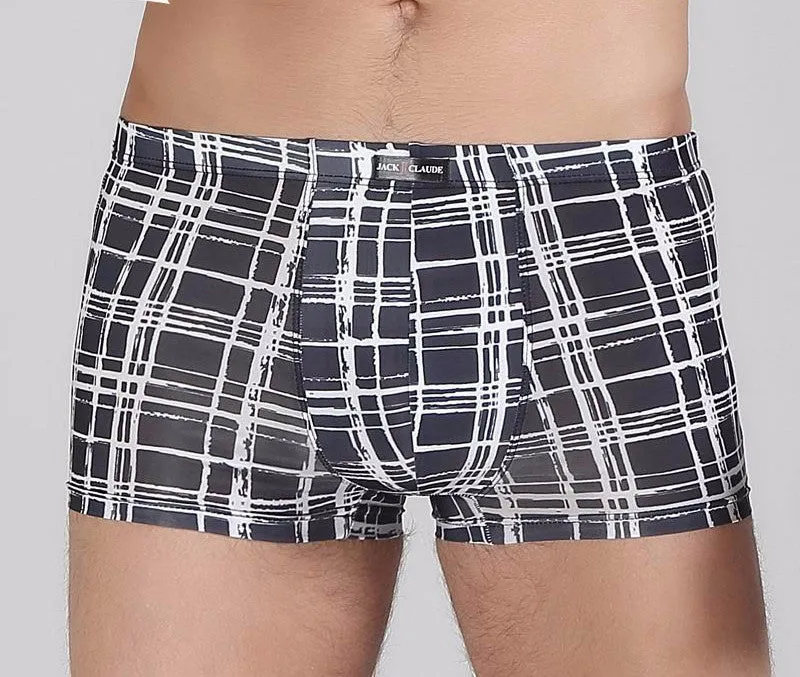 Breathable Men Underwear Boxers Shorts U Convex Male Pants Ice Silk Printing Man Underpants