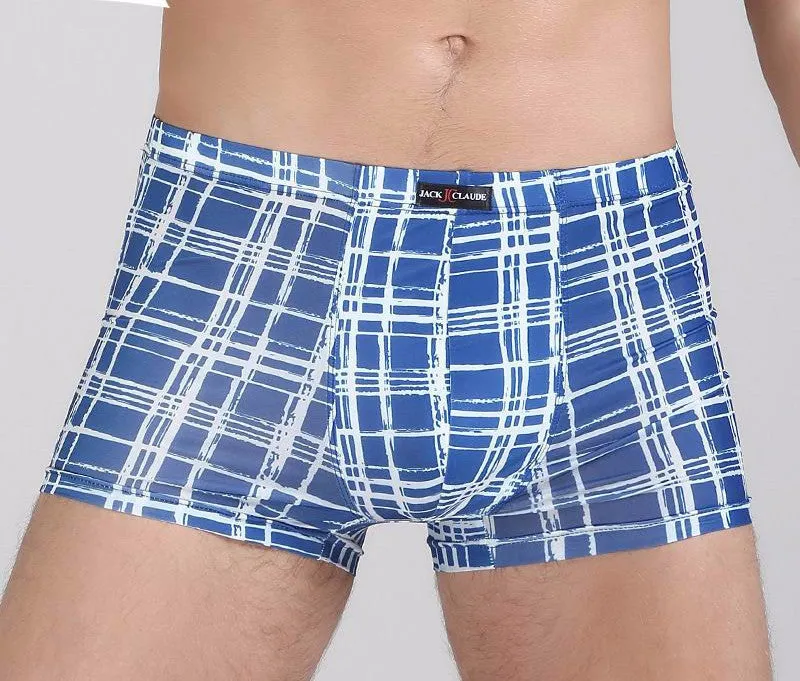 Breathable Men Underwear Boxers Shorts U Convex Male Pants Ice Silk Printing Man Underpants
