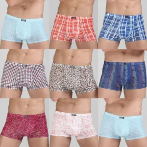 Breathable Men Underwear Boxers Shorts U Convex Male Pants Ice Silk Printing Man Underpants