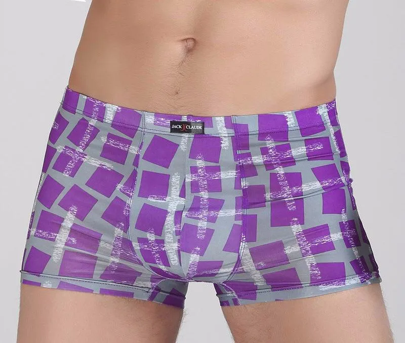 Breathable Men Underwear Boxers Shorts U Convex Male Pants Ice Silk Printing Man Underpants