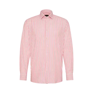 Bugatti Men's Casual Shirt In A Striped Look In Apricot