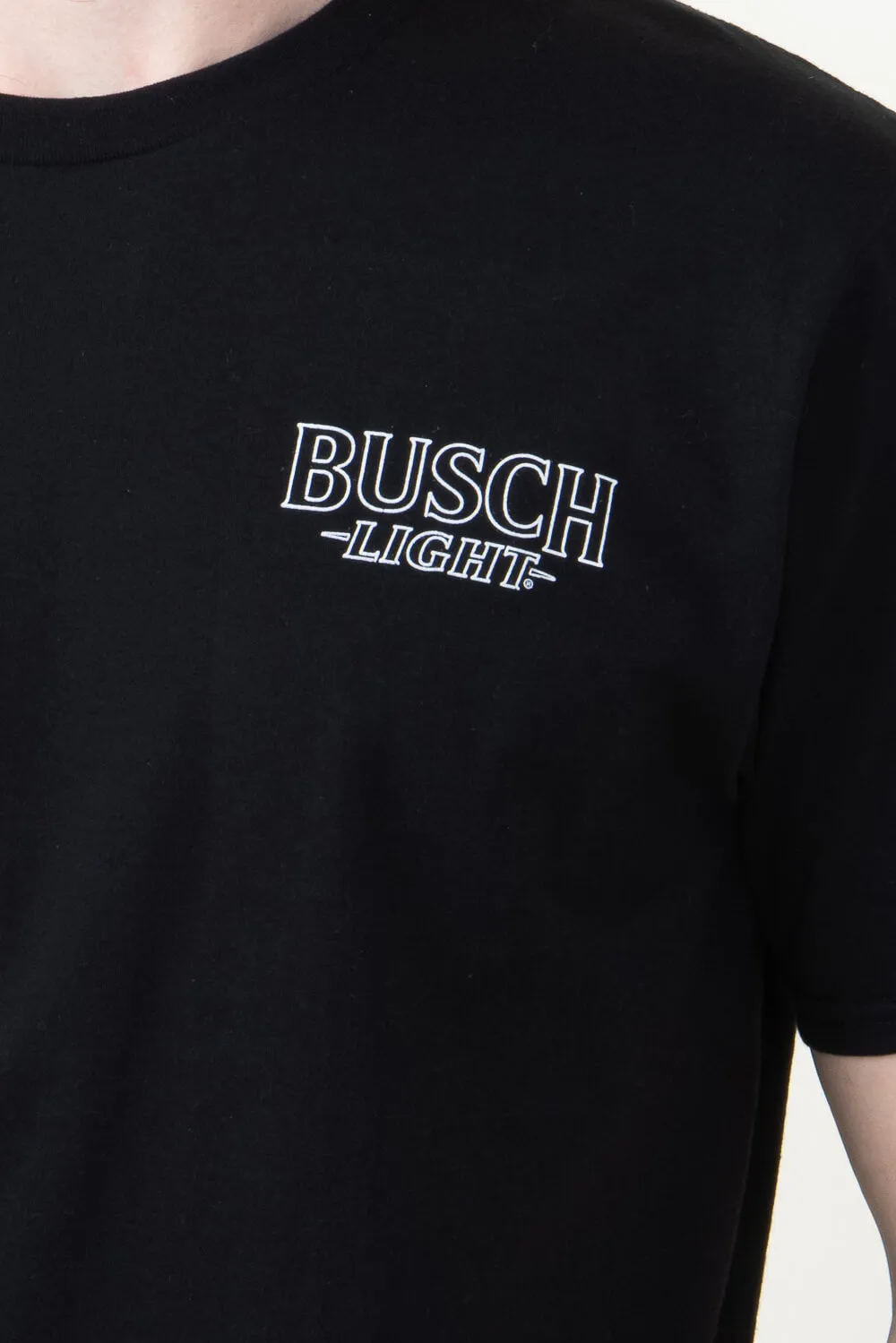 Busch Light Neon Logo T-Shirt for Men in Black | 3347-BLACK