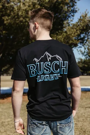 Busch Light Neon Logo T-Shirt for Men in Black | 3347-BLACK