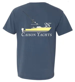 Caison Yachts 38' Line Drawing Navy/Yellow Hull