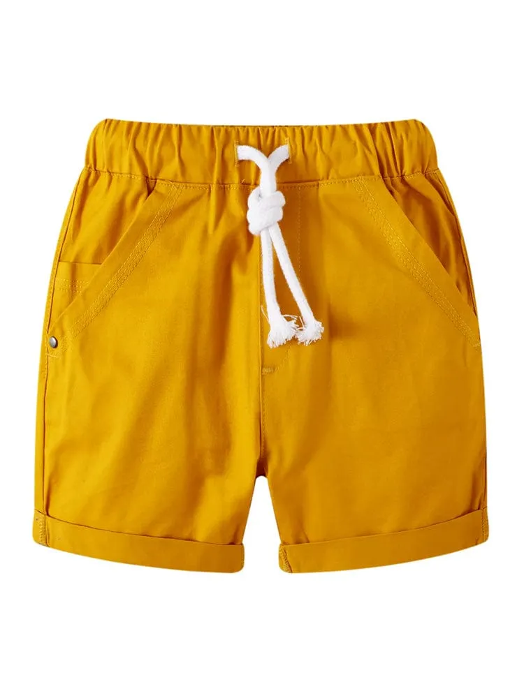 California Kid 2 Piece Set - Boys Navy T-Shirt and Yellow Shorts Set