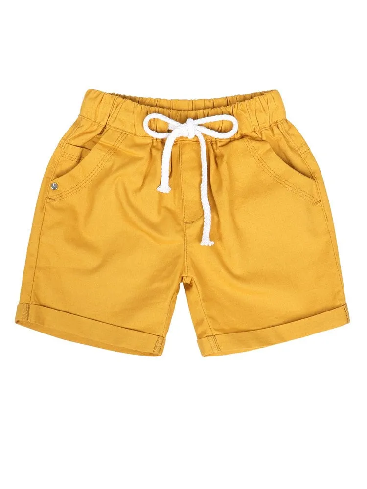 California Kid 2 Piece Set - Boys Navy T-Shirt and Yellow Shorts Set