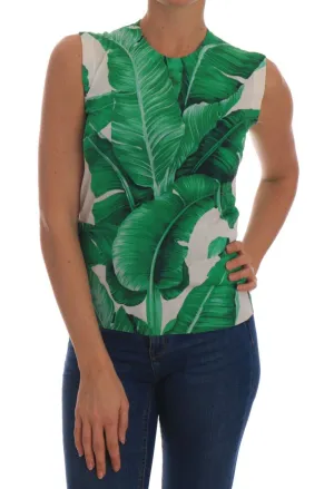Cami Vest Silk Banana Leaf Blouse