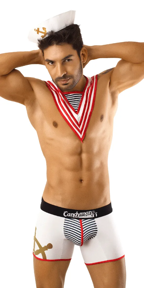 Candyman 9557 Seductive Navy Captain Outfit. White