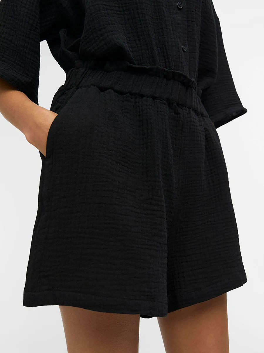 Carina Cotton Shorts - Black