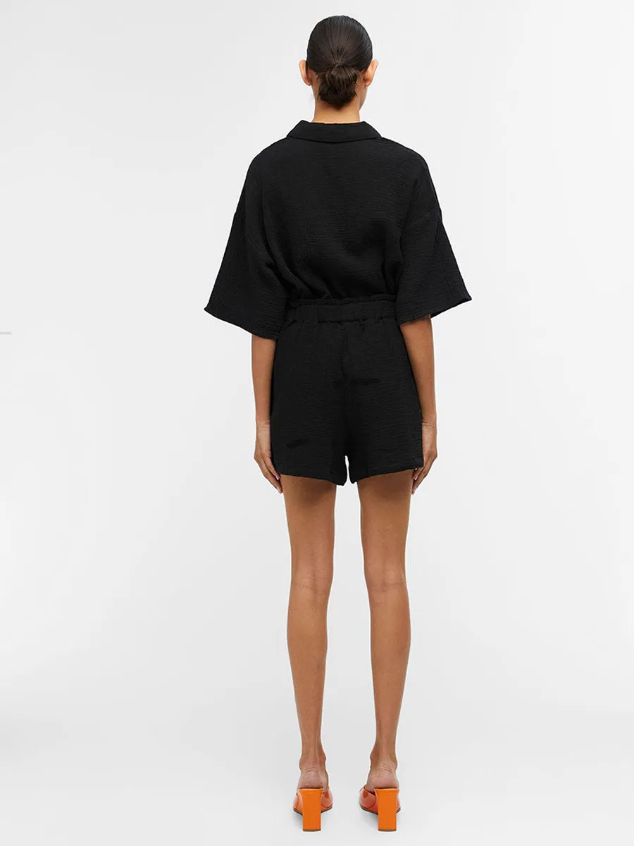 Carina Cotton Shorts - Black