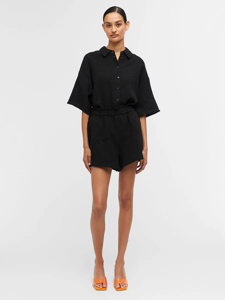 Carina Cotton Shorts - Black