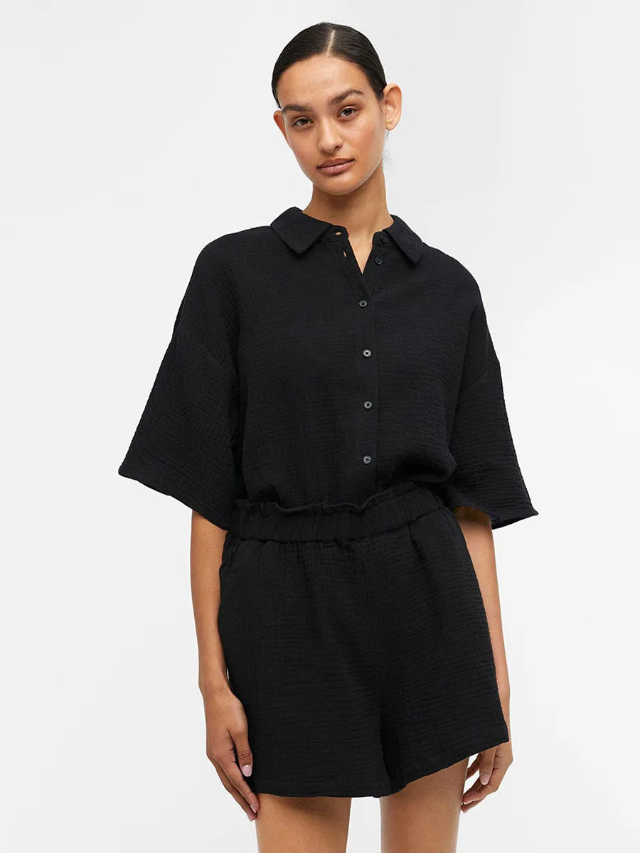 Carina Cotton Shorts - Black