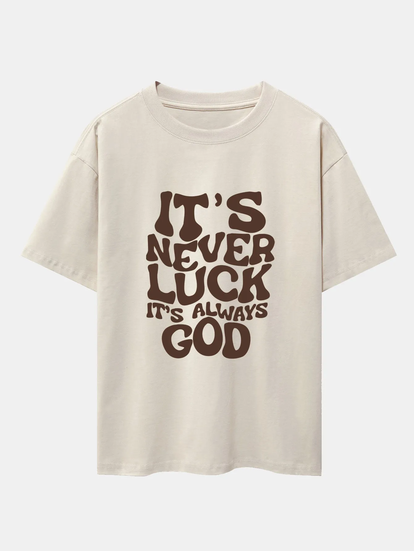 Cristóbal® | God Slogan Print Drop Shoulder Oversize T-Shirt & Drawstring Corduroy Shorts