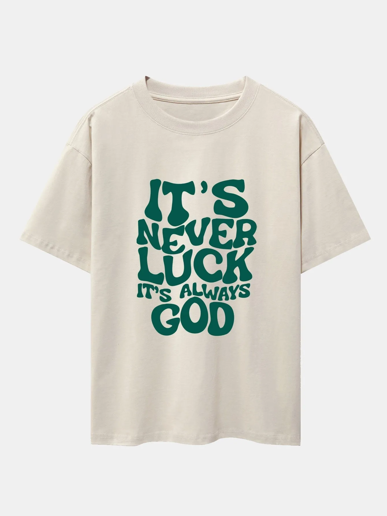 Cruz® | God Slogan Print Drop Shoulder Oversize T-Shirt & Drawstring Corduroy Shorts