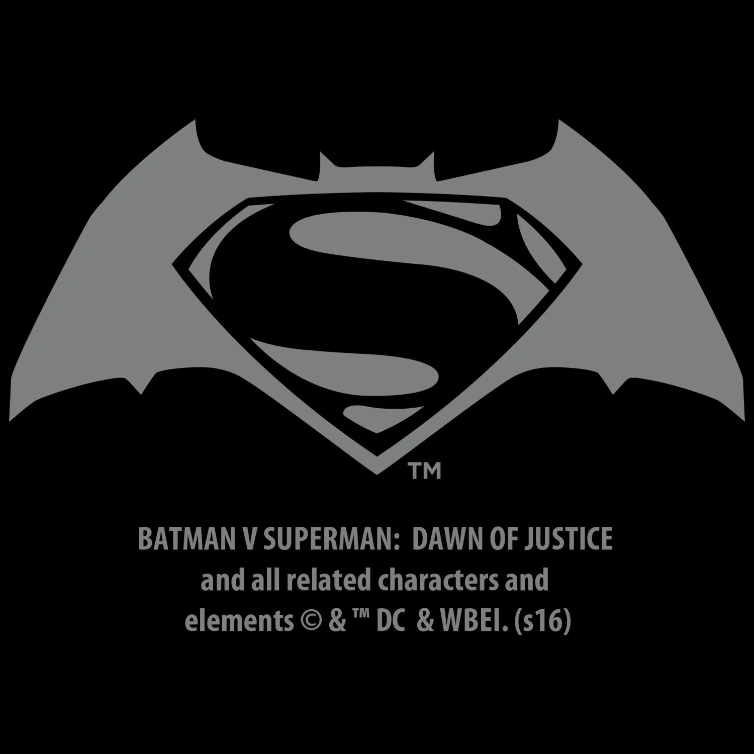 DC Batman V Superman Logo Stencil Official Men's T-shirt (Black)